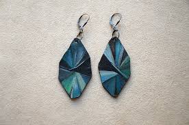 Free shipping on orders $50+ Hand Painted Abstract Leather Earrings The Heart Of The Square
