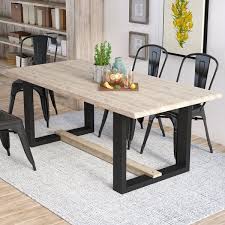 A Contemporary Take On A Classic Silhouette This Two Toned Trestle Dining Table Is A Must Have Additi Dining Table Modern Dining Table Dining Table In Kitchen