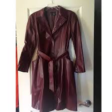 Zara Faux Leather Trench Coat In Crimson Size L Leather Trench Coat Lightweight Trench Coat Trench Coat
