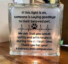 Glass Block Vet Clinic Pet Memorial Light Euthanasia Etsy Glass Blocks Vet Clinics Pet Memorials