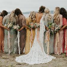 Mismatchedbridesmaiddresses Boho Bohobridesmaids Fall Bridesmaids Bridesmaid Dresses Boho Lakeside Wedding