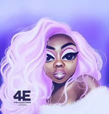 Black And Pink Hair Cartoon Pin On Black Women Art