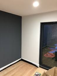 Scrubbable, washable finish for everyday traffic. Flinstone Grey Grey Whisper Painted Walls Grey Wall Mirrors Grey Walls Mirror Wall