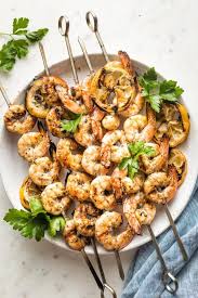 Small fish group x2, onion, vinegar: Greek Shrimp Skewers With Orzo Salad Nourish And Fete