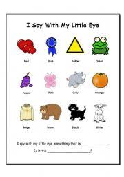 i spy with my little eye worksheets