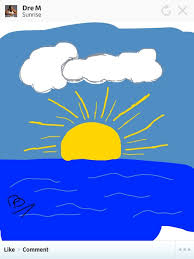 To do this, start by drawing a circle and then drawing straight lines projecting from it in different directions. How To Draw A Sunrise On The Beach Jemitwc