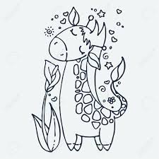 Cartoon baby red panda coloring page print. Cute Little Giraffe Cartoon Hand Drawn Vector Illustration Cute For Baby Coloring Pages T Shirt Print Fashion Prints Kids Wear Baby Shower Celebration Greeting And Invitation Cards And Labels Royalty Free Cliparts Vectors