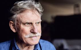 Peter Wegner behind the canvases