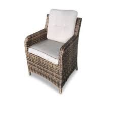 كرسي بني داكن مع وسادة بيج Chairs Tables Outdoor Furniture Outdoor Living Outdoor Saco Store