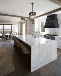 Marble Slab Island With Seating And Built In Sink Kitchen Island Design Modern Kitchen Marble Kitchen Island
