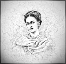 Frida Kahlo Digital Illustration Woman Hand Drawn Sketch Female Girl Drawing With Graphic Tablet Face Drawing Face Sketch Female Drawing
