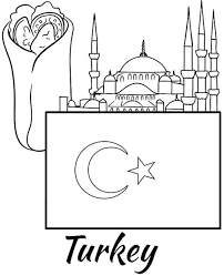 Turkey Flag Coloring Page Youngandtae Com Flag Coloring Pages Turkey Coloring Pages Turkey Flag