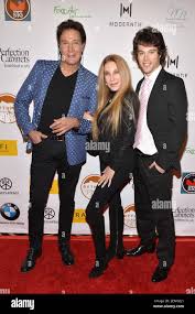 L-R) Fernando Allende, Mari Allende and Adan Allende attend the Rafi's  Gifting Lounge at the Waldorf Astoria Beverly Hills in Los Angeles, CA,  February 22, 2019. (Photo by Anthony Behar/Sipa USA Stock