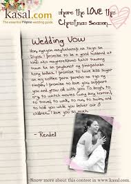 Each of these wedding vows examples is personal and loving. Facebook