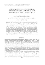 In italy the surname is derived directly from the town's name. Pdf Surnames As Alleles Spatial Distribution Of Surnames In A Province Of The Italian Alps