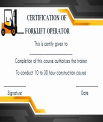 To obtain a forklift operators certificate, each employee must demonstrate his or her knowledge of general forklift safety information as when it is resting solidly on the stack and forks are free, back machine away slowly. Forklift Training Certificate Template Elegant 15 Forklift Certification Card Template For Training Training Certificate Certificate Templates Forklift