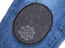 2 flicken zum aufbügeln, braun, velour. Knieflicken Jeansflicken Spinnennetz Flicken Zum Aufbugeln Flicken Jeans Flicken