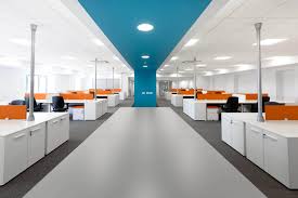 Home » orange office decor 90 » nice orange office decor. Open Plan Office Area With Blue Snake Feature Forming Print Station And Stationary Area With Wh Modern Office Space Design White Office Decor Grey Office Decor