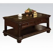 Get 5% in rewards with club o! Anondale Cherry Wood Coffee Table With Glass Top 1 Drawer By Acme