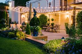 Using concrete, lumber and string lights, you can illuminate your yard in style.for more informatio. St Louis Festive String Lighting Outdoor Lighting Perspectives Of St Louis