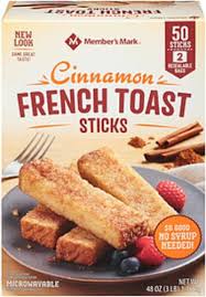 Serve garnished with fresh berries (about 25 calories per ¼ cup) or topped with pure maple syrup (50 calories per tablespoon). Member S Mark Member S Mark Cinnamon French Toast Sticks 0 Nutrition Information Innit