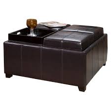 An espresso ottoman makes a great addition to any home. Dayton 4 Tray Top Bonded Leather Storage Ottoman Espresso Brown Christopher Knight Home Target