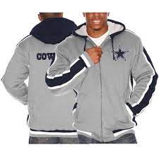 Mens Dallas Cowboys Gray Full Zip Hooded Jacket Dallas Cowboys Dallas Cowboys Outfits Dallas Cowboys Shirts