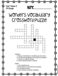 Crossword puzzles are for everyone. Wonders Mcgraw Hill 3rd Grade Vocabulary Crossword Puzzles Unit 1 Bamagirltpt Reading Vocabulary Mcgraw Hill Wonders Vocabulary