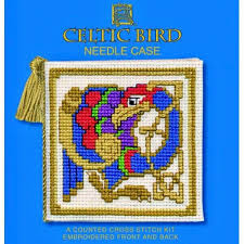 This pattern is in full stitches only. Cross Stitch Kit Celtic Bird Needle Case By Textile Heritage Knituk