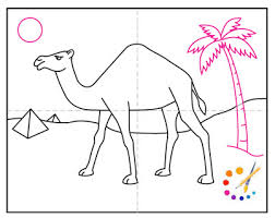 The black and white images are ink drawn with black ink and quill. How To Draw A Camel Step By Step For Kids Beginners