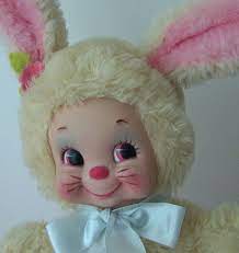 Cutest Vintage Rushton Atlanta Rubber Face Plush Bunny Pink Yellow Vintage Bunny Rushton Toys Vintage Dolls