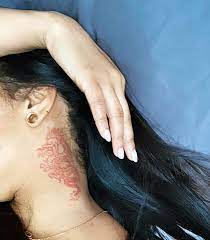 Janetjackem Neck Tattoos Women Girl Neck Tattoos Red Ink Tattoos