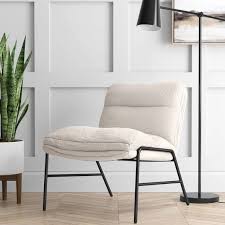 Pohle Armless Accent Chair With Metal Legs Sherpa Project 62 Accent Chairs Accent Chairs For Living Room Armless Accent Chair