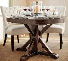 Benchwright pedestal dining table by pottery barns. Benchwright Round Pedestal Extending Dining Table Pottery Barn