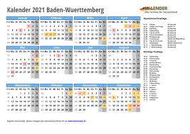 Kalender 2021 ferien baden württemberg feiertage. Kalender 2021 Zum Ausdrucken Pdf
