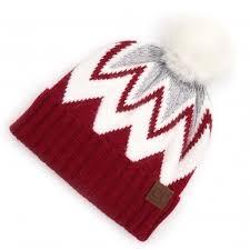 Maybe you would like to learn more about one of these? C C Hat 3620 Chevron Knit Pattern Pom Beanie With Cuff One Size Fits Most 70 Acrylic 30 Angora 723204 Wholesale Fashion Jewelry