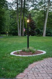 Fyi, the lamp post in this project was added a year after the grill island and countertops were in place. Lamp Post Makeover And How To Create A Perfect Circle Flower Bed