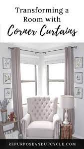 Transforming A Room With Corner Curtains And A Corner Curtain Rod Hack Corner Curtains Luxury Bedroom Inspiration Living Room Windows