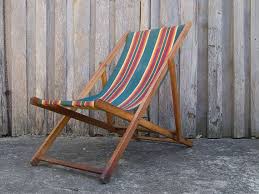 Vintage Striped Canvas Folding Deck Chair In 2020 Deck Chairs Vintage Cushions Chair