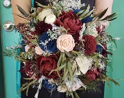 This burgundy navy blue floral wedding set includes: Burgundy And Navy Bouquet Etsy