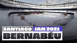 12:12pm on jul 28, 2020. Real Madrid S Santiago Bernabeu Stadium Covered In Snow Youtube