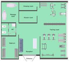 Kummer student design center (1051 north bishop ave.) Gym And Spa Area Plans Solution Conceptdraw Com