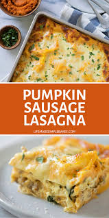 Pumpkin Sausage Lasagna Life Made Simple Recipe Pumpkin Recipes Dinner Savory Pumpkin Recipes Pumpkin Dishes