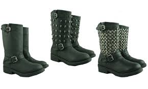 Des motardes au look rock à petit prix ! Bottines Motardes Cloutees Femme