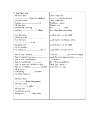Song Worksheet I See The Light Tangled Ost