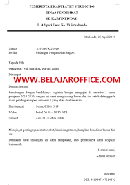 Berikut beberapa contoh surat resmi yang bisa anda jadikan. Contoh Surat Undangan Pengambilan Raport Untuk Wali Murid Belajar Office