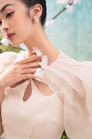 Monica Pleated Neck Ao Dai