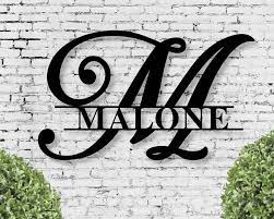 Personalized Metal Sign Custom Last Name Sign Family Name Sign Metal Wall Art Split Monogram Personalized Wedding Gift Personalized Metal Signs Family Name Signs Name Signs