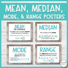 Mean Median Mode And Range Posters By Keep Your Chin Up Tpt In 2020 Mode Math Studying Math Learning Math