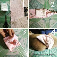 Easy No Sew Diy Belly Band For Puppy Adjust The Knot As You Want Belly Bands For Dogs Diy Dog Stuff Dog Coats